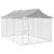 Padoc exterior cu acoperiș argintiu 3x4,5x2,5 m oțel galvanizat GartenMobel Dekor