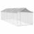 Padoc de exterior cu acoperiș argintiu 3x9x2,5m oțel galvanizat GartenMobel Dekor