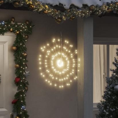 Lumini stelare de Crăciun 140 LED-uri, 2 buc., alb cald, 17 cm GartenMobel Dekor