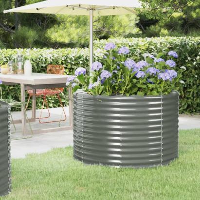 Jardinieră grădină gri 100x100x68 cm oțel vopsit electrostatic GartenMobel Dekor
