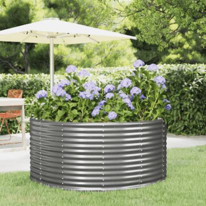 Jardinieră, gri, 140x140x68 cm, oțel vopsit electrostatic GartenMobel Dekor