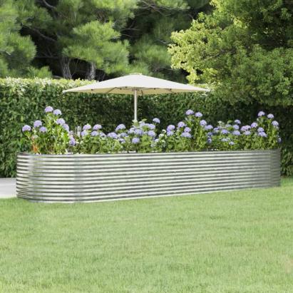 Strat înălțat grădină argintiu, oțel vopsit electrostatic GartenMobel Dekor