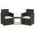 Set mobilier de exterior cu perne, 3 piese, negru, poliratan GartenMobel Dekor