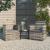 Set mobilier de exterior cu perne, 3 piese, gri, poliratan GartenMobel Dekor