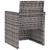Set mobilier de exterior cu perne, 3 piese, gri, poliratan GartenMobel Dekor