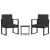 Set mobilier de grădină cu perne, 3 piese, negru, poliratan GartenMobel Dekor