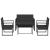 Set mobilier relaxare grădină 4 piese cu perne poliratan negru GartenMobel Dekor