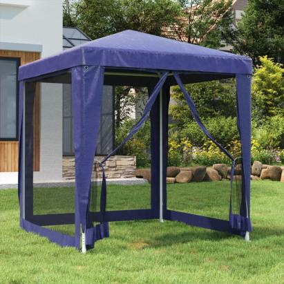Cort de petrecere cu 4 pereți din plasă, albastru, 2x2 m, HDPE GartenMobel Dekor