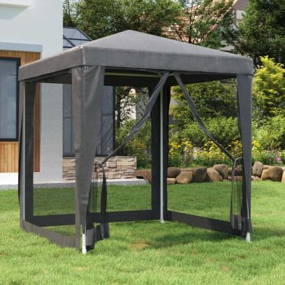 Cort de petrecere cu 4 pereți din plasă, antracit, 2x2 m, HDPE GartenMobel Dekor