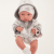 Papusa Bebelus nou nascut fetita cu corp anatomic corect, Pipa cu hainute gri, 42 cm, Antonio Juan EduKinder World