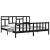 Cadru pat cu tăblie 200x200 cm, negru, lemn masiv GartenMobel Dekor