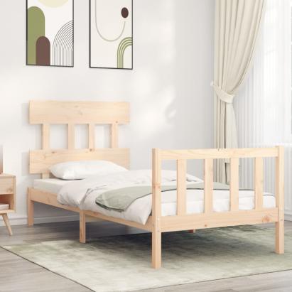 Cadru de pat cu tăblie single, lemn masiv GartenMobel Dekor