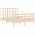 Cadru de pat cu tăblie, dublu mic, lemn masiv GartenMobel Dekor