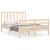 Cadru de pat cu tăblie, dublu mic, lemn masiv GartenMobel Dekor