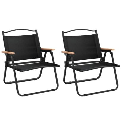 Scaune de camping, 2 buc., negru, 54x43x59 cm, țesătură Oxford GartenMobel Dekor