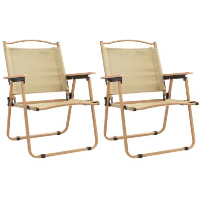 Scaune de camping, 2 buc., bej, 54x55x78 cm, țesătură Oxford GartenMobel Dekor