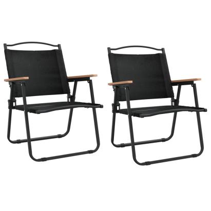 Scaune de camping, 2 buc., negru, 54x55x78 cm, țesătură Oxford GartenMobel Dekor