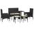 Set mobilier de grădină cu perne, 6 piese, negru, poliratan GartenMobel Dekor