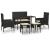 Set mobilier de grădină cu perne, 6 piese, negru, poliratan GartenMobel Dekor