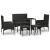 Set mobilier de grădină cu perne, 6 piese, negru, poliratan GartenMobel Dekor