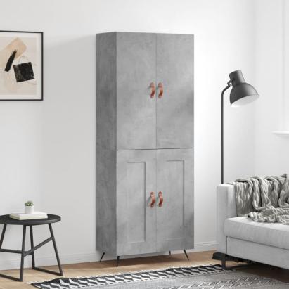 Dulap înalt, gri beton, 69,5x34x180, lemn compozit GartenMobel Dekor