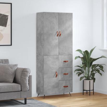 Dulap înalt, gri beton, 69,5x34x180, lemn compozit GartenMobel Dekor