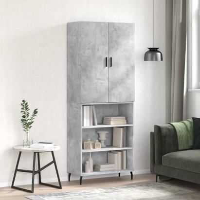 Dulap înalt, gri beton, 69,5x34x180, lemn compozit GartenMobel Dekor