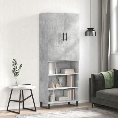 Dulap înalt, gri beton, 69,5x34x180, lemn compozit GartenMobel Dekor