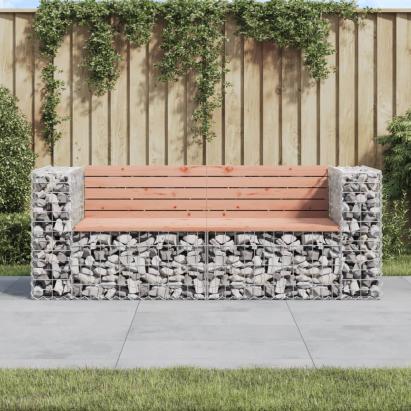 Bancă de grădină cu gabion, 184x71x65,5 cm, lemn masiv Douglas GartenMobel Dekor