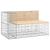 Bancă de grădină, design gabion, 347x71x65,5cm, lemn masiv pin GartenMobel Dekor