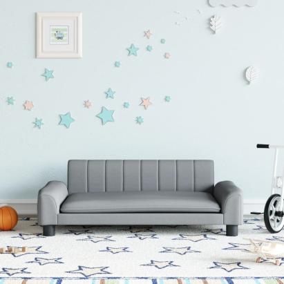 Canapea pentru copii, gri deschis, 90x53x30 cm, material textil GartenMobel Dekor