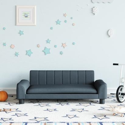 Canapea pentru copii, gri închis, 90x53x30 cm, material textil GartenMobel Dekor