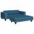 Canapea pentru copii cu taburet albastru 100x50x30 cm catifea GartenMobel Dekor