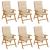 Scaune de grădină rabatabile cu perne, 6 buc., lemn masiv tec GartenMobel Dekor