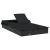 Șezlong 2 pers. acoperiș pliabil negru 213x118x97 cm poliratan GartenMobel Dekor
