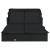 Șezlong 2 pers. acoperiș pliabil negru 213x118x97 cm poliratan GartenMobel Dekor