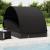 Șezlong 2 pers. acoperiș rotund negru 211x112x140 cm poliratan GartenMobel Dekor