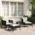 Set șezlonguri de grădină, 5 piese, cu perne, negru, poliratan GartenMobel Dekor
