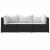 Set mobilier de grădină cu perne, 3 piese, negru, poliratan GartenMobel Dekor