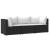 Set mobilier de grădină cu perne, 3 piese, negru, poliratan GartenMobel Dekor