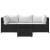 Set mobilier relaxare grădină 4 piese cu perne poliratan negru GartenMobel Dekor