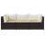 Set mobilier de grădină cu perne, 3 piese, maro, poliratan GartenMobel Dekor