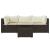 Set mobilier de grădină cu perne, 4 piese, maro, poliratan GartenMobel Dekor