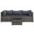 Set mobilier de grădină cu perne, 4 piese, gri, poliratan GartenMobel Dekor