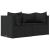 Set mobilier de grădină cu perne, 3 piese, negru, poliratan GartenMobel Dekor