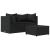 Set mobilier de grădină cu perne, 3 piese, negru, poliratan GartenMobel Dekor
