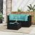 Set mobilier de grădină cu perne, 3 piese, negru, poliratan GartenMobel Dekor