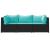 Set mobilier de grădină cu perne, 3 piese, negru, poliratan GartenMobel Dekor