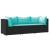 Set mobilier de grădină cu perne, 3 piese, negru, poliratan GartenMobel Dekor