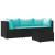 Set mobilier relaxare grădină 4 piese cu perne poliratan negru GartenMobel Dekor